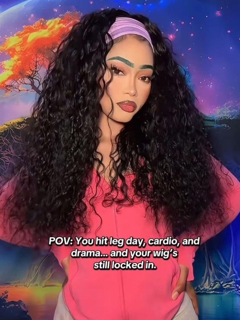 Nadula Water Wave Headband Wig 100% Virgin Hair Put On