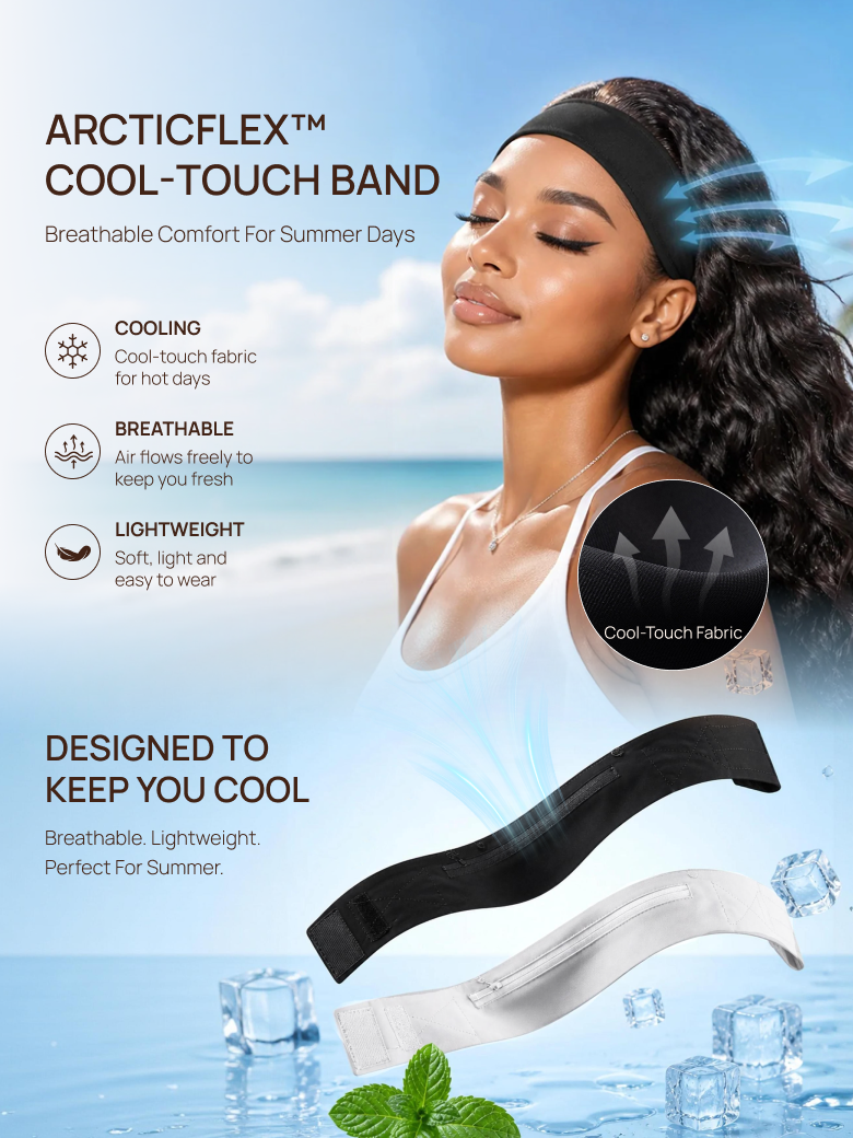 Nadula Water Wave Headband Wig 100% Human Hair Put On