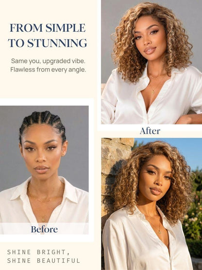 Nadula 7x5 No Slip Wig Brown With Honey Blonde Highlights
