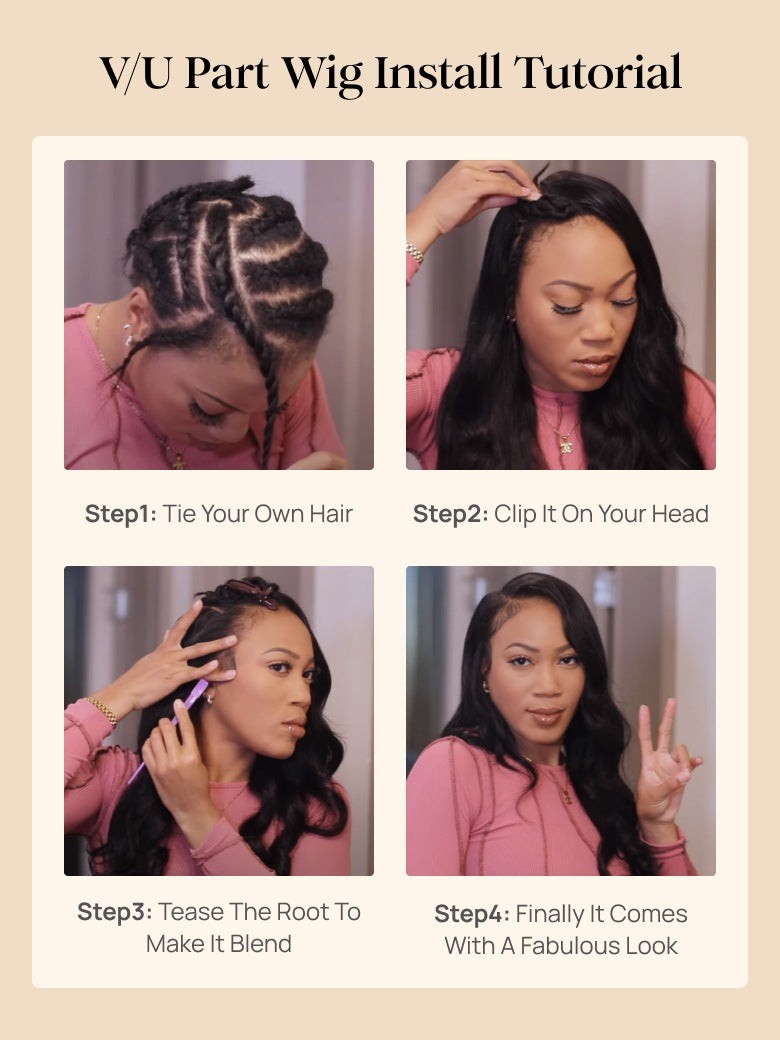 Nadula V-Part Yaki Straight And Kinky Straight Upgrade U Shape