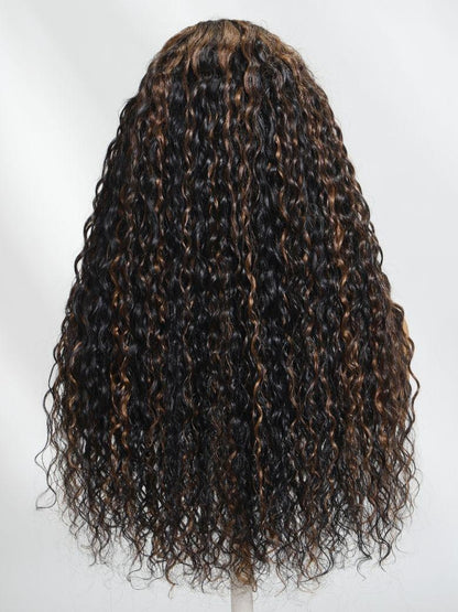 Nadula 7x5 Golden Brown Highlight Wig Water Wave Bye Bye