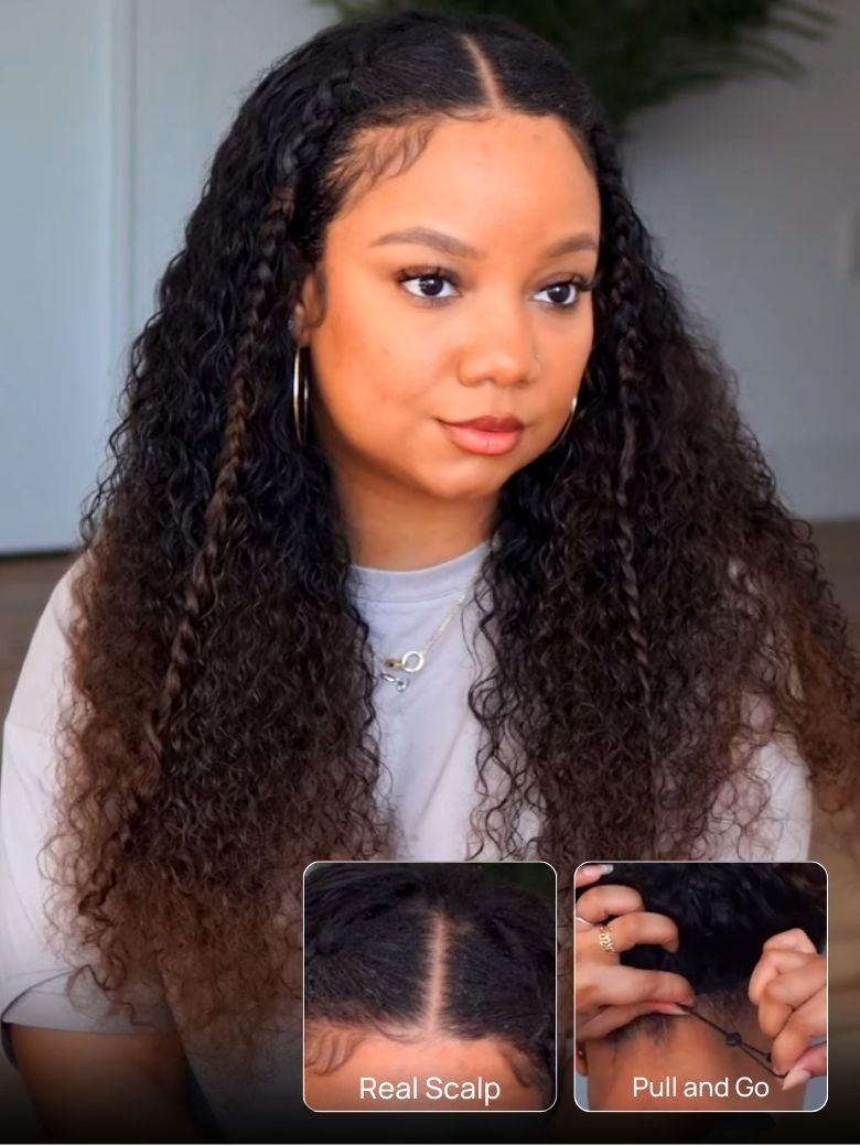 Nadula Lifesaver EasiContour™ V Part Curly and Yaki Straight Chestnut