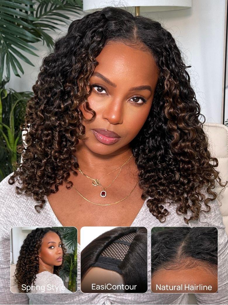 Nadula Lifesaver EasiContour™ V Part Curly and Yaki Straight Chestnut