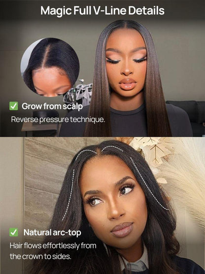 Nadula EasiContour™ Curly V Part Wig Chestnut Brown Ombre Color