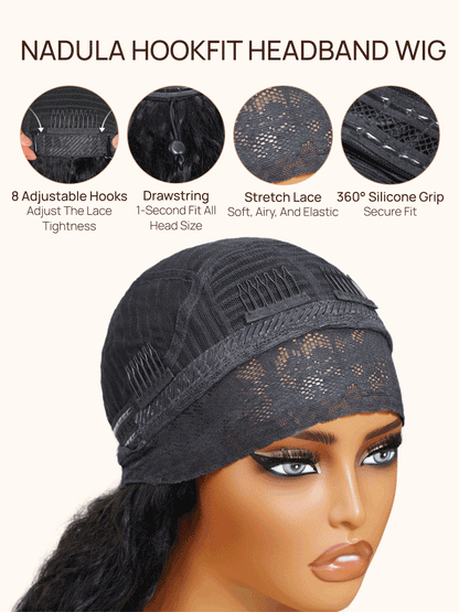 Nadula Water Wave Wigs With Headband 100% Virgin Hair Long
