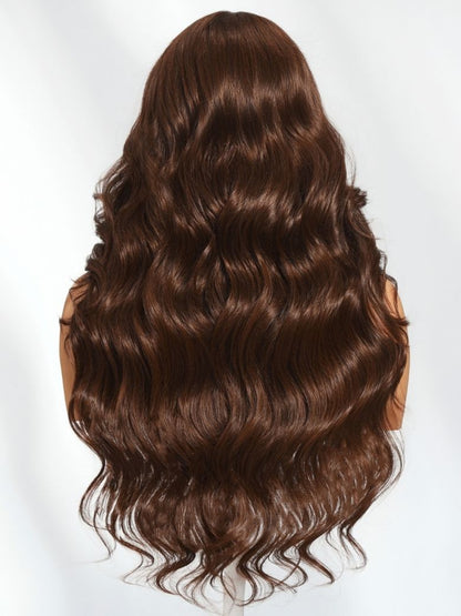 Nadula 13x4 Pre everything? Medium Chocolate Brown With Curtain Bangs Ear To Ear Lace Put on and Go Wig with Invisi Drawstring