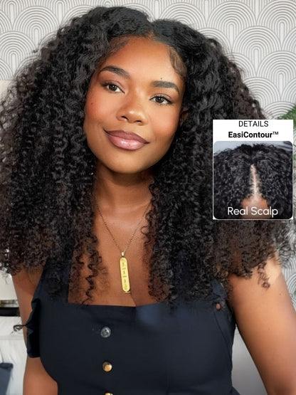 Nadula New V Part Kinky Curly Wig Tied & EasiContour
