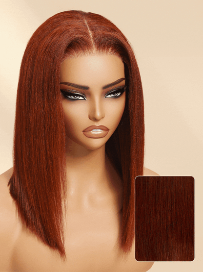 Nadula Bye Bye Knots Yaki Straight Bob Wig Reddish Brown