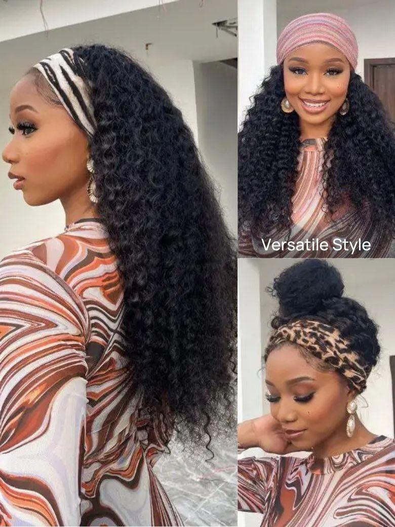 Nadula Water Wave Wigs With Headband 100% Virgin Hair Long