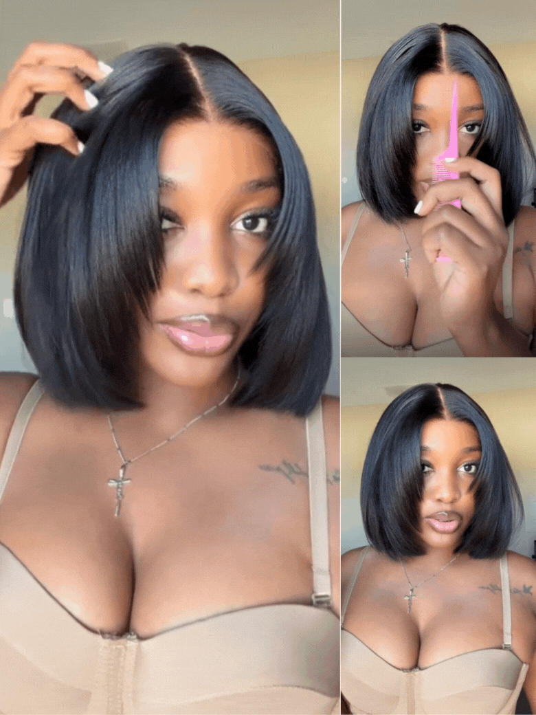 Nadula Bye Bye Knots Yaki Straight Bob Wig 7x5 Pre-Bleached