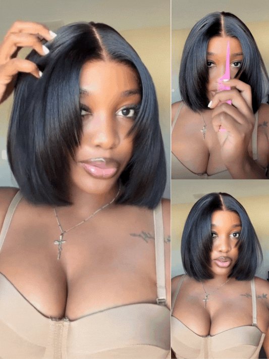 Nadula Bye Bye Knots Yaki Straight Bob Wig 7x5 Pre-Bleached
