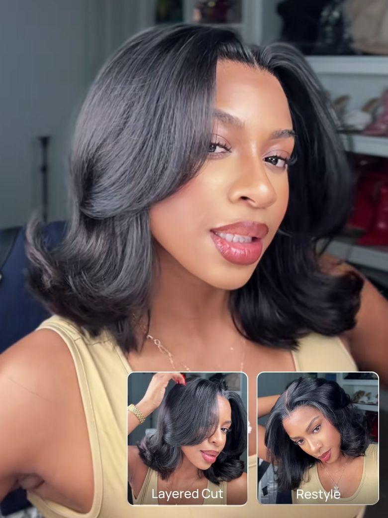 Nadula Bye Bye Knots Yaki Straight Bob Wig 7x5 Pre-Bleached
