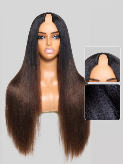 Nadula Lifesaver EasiContour™ V Part Curly and Yaki Straight Chestnut