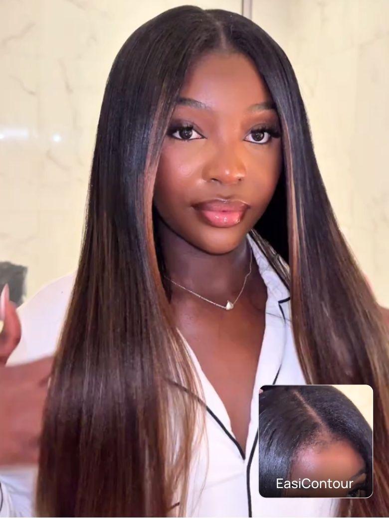 Nadula Lifesaver EasiContour™ V Part Curly and Yaki Straight Chestnut