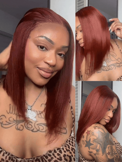 Nadula Bye Bye Knots Yaki Straight Bob Wig Reddish Brown
