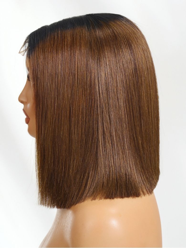 Nadula Silky Blunt Cut Glueless 2x6 Lace Closure Wig Shoulder Length Bob Wigs Pre Plucked & Bleached Lace Wigs