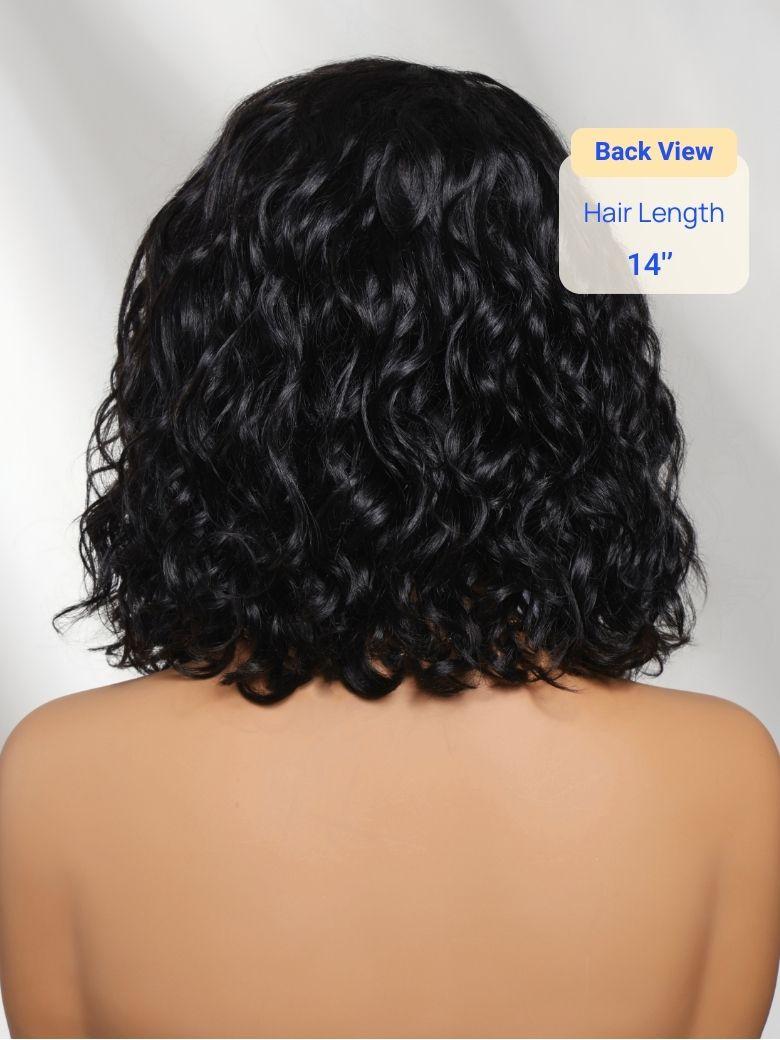 Nadula 6x4 Lace Closure Ready to Go Water Wave Short Wavy Bob Wig Glueless Minimalist Lace Wig 220% Density