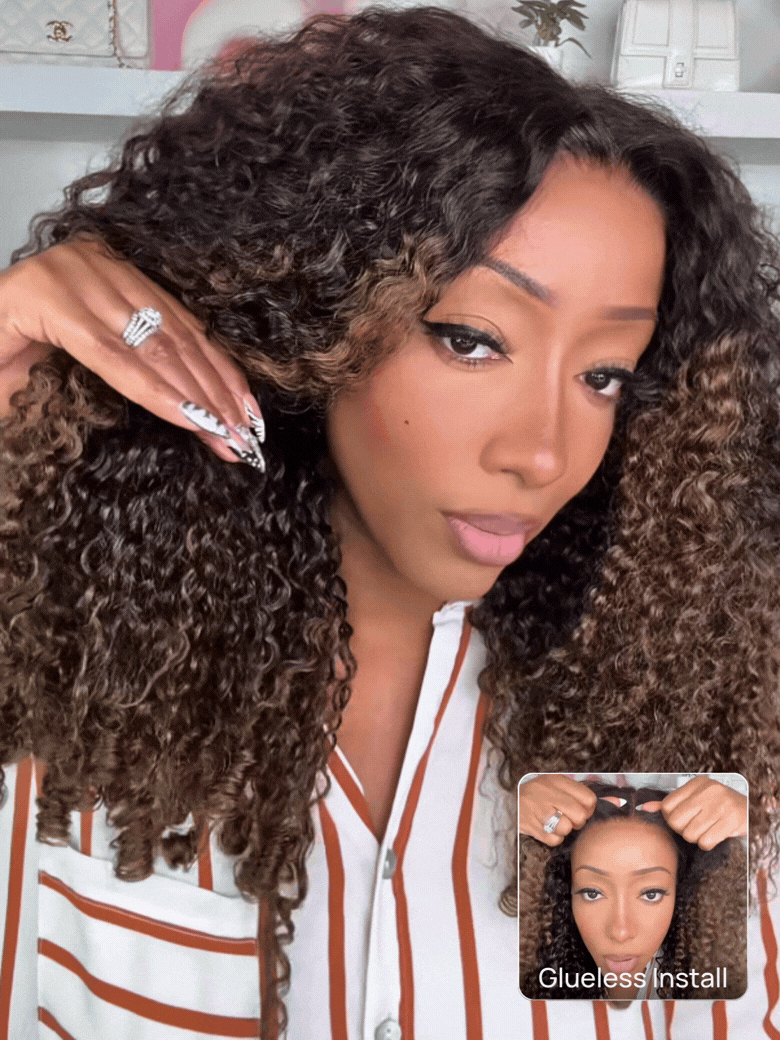 Nadula 7x5 Burmese Curly Glueless Wigs Elastic Drawstring Snug Fit