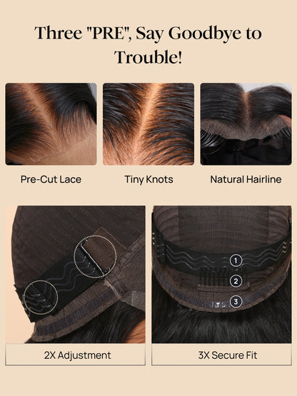 Nadula 7x5 Invisible Knots Loose Body Wave Black to Chestnut