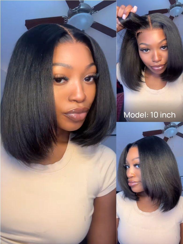 Nadula Bye Bye Knots Yaki Straight Bob Wig 7x5 Pre-Bleached
