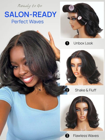 Nadula Short Yaki Straight Bob Wig 7x5 Bye Bye Knots