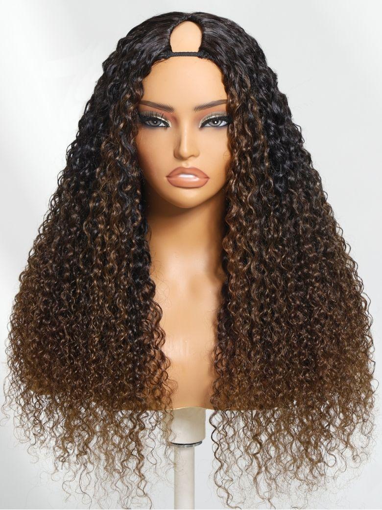 Nadula EasiContour™ Curly V Part Wig Chestnut Brown Ombre Color