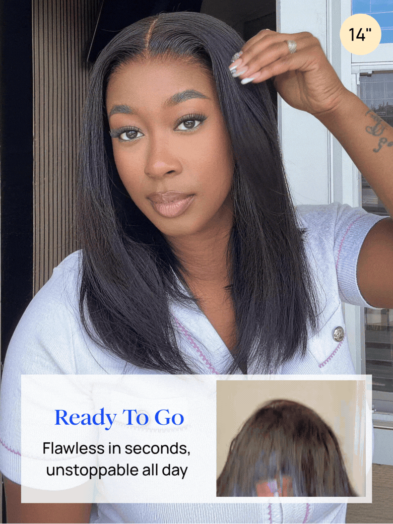 Nadula Bye Bye Knots Yaki Straight Bob Wig 7x5 Pre-Bleached