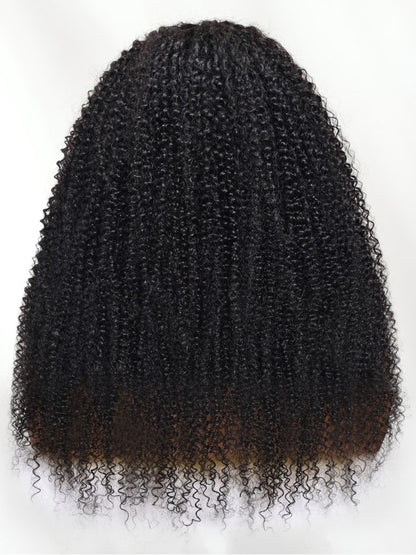 Nadula Afro Curly 2x4 Minimal Real-Part Lace 3/4 Half Wig