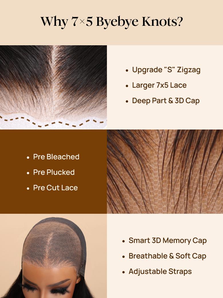 Nadula Bye Bye Knots Wig 2.0™ | 7x5 Pre-Bleached Invisible