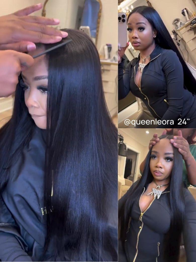 Nadula ScalpLook™ V Part Yaki Straight Glueless Human Hair Wigs
