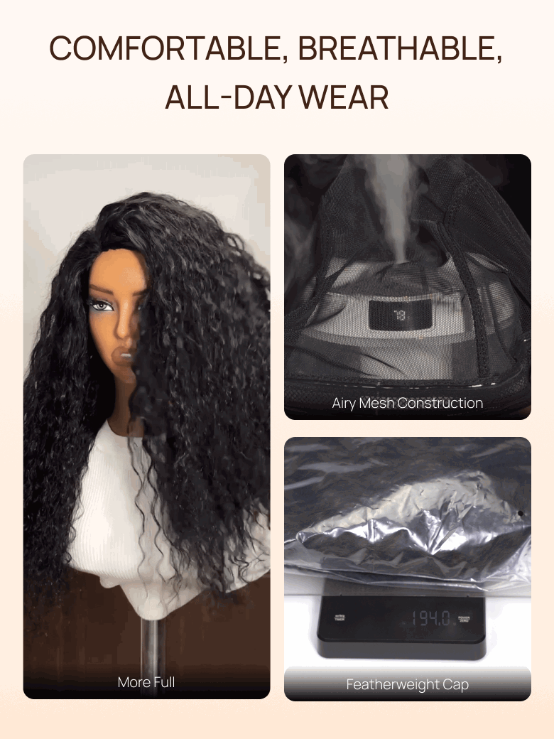 Nadula Afro Curly Blend & Secure Half Wig 4C Kinky Curly Human Hair 3/4 Half Wig Beginner Friendly