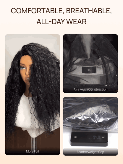 Nadula Afro Curly Blend & Secure Half Wig 4C Kinky Curly Human Hair 3/4 Half Wig Beginner Friendly