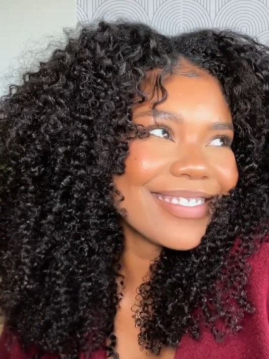 Nadula New V Part Kinky Curly Wig Tied & EasiContour
