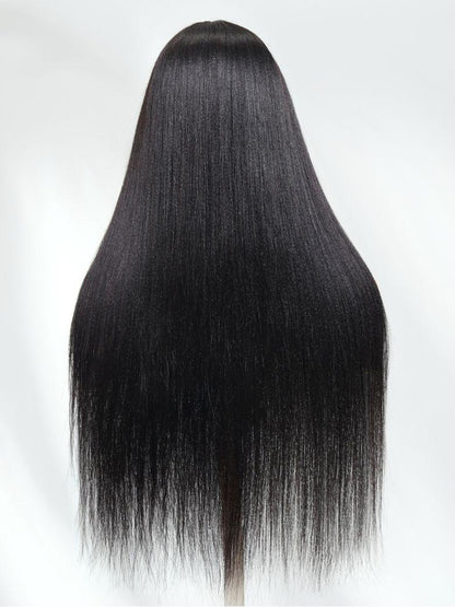 Nadula Yaki Straight Layered Wig with Bangs Glueless Human Hair Wig Put On and Go Wig Beginner Friendly Classic Cap