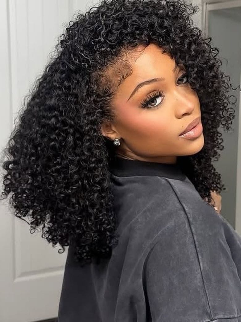 Nadula Afro Curly Blend & Secure Half Wig Put On