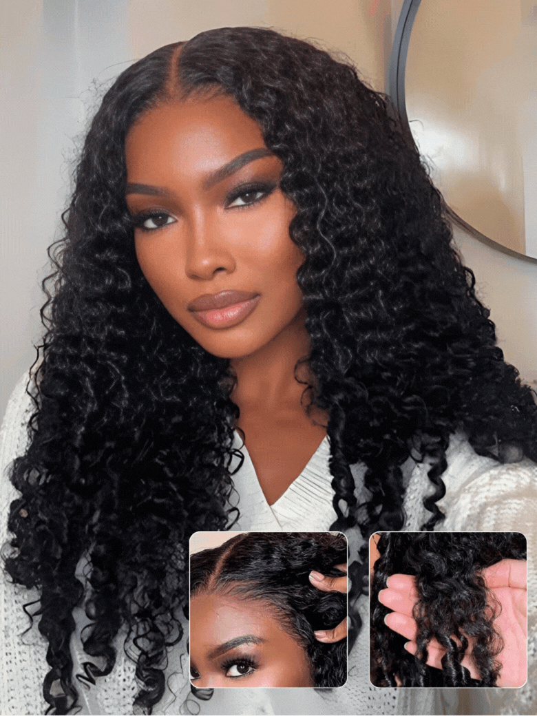 Nadula 7x5 Chestnut Brown Ombre Burmese Curly Glueless Wigs Elastic
