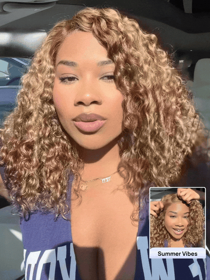 Nadula 7x5 No Slip Wig Brown With Honey Blonde Highlights