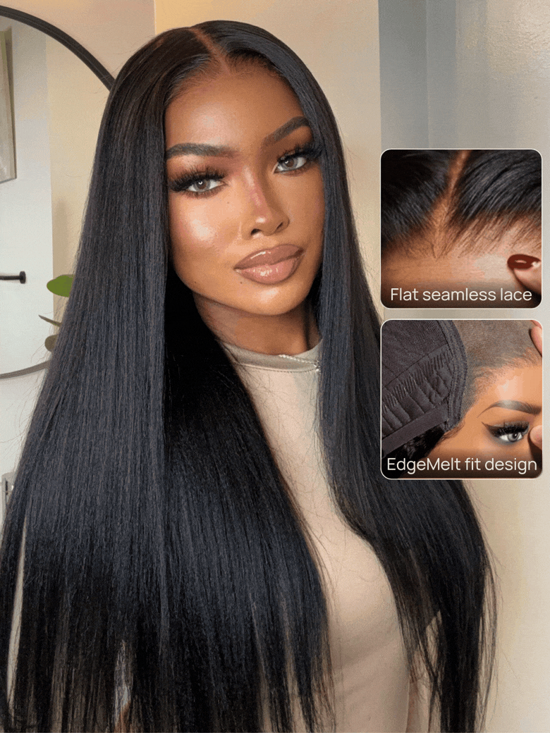 Nadula 7x5 Byebye Knots Glueless Wig Natural Yaki Straight Human