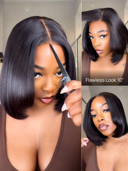 Nadula Bye Bye Knots Yaki Straight Bob Wig 7x5 Pre-Bleached